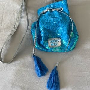 Y2K 💿LIMITED TOO BLUE 🦋💙 Sequined Purse, cinch purse
